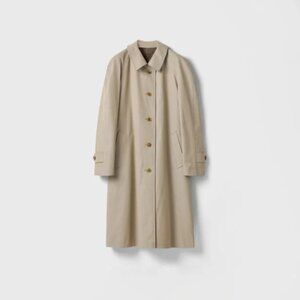 Miu Miu Reversible single-breasted twill and houndstooth check trench coat